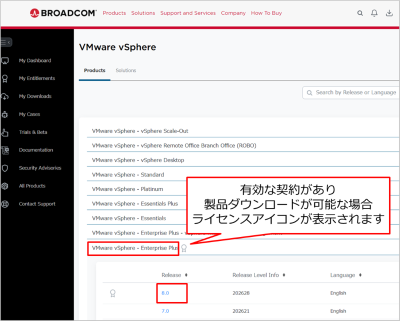 購入した製品のダウンロード