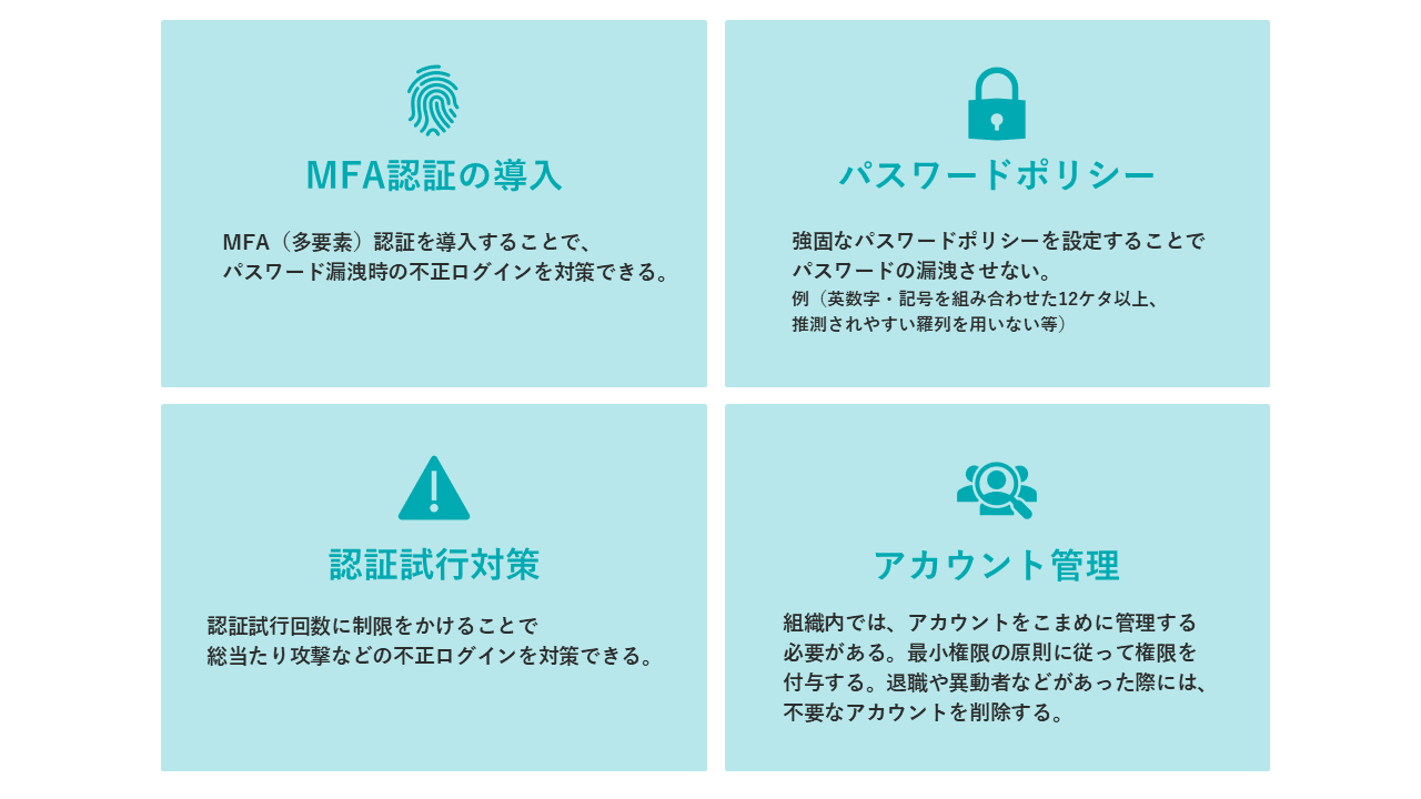 アカウント・認証管理の強化