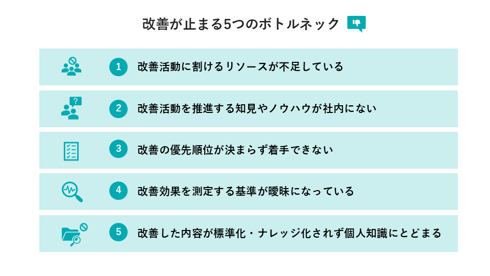 改善が止まる5つのボトルネック